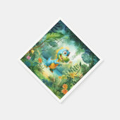 Niedlich Dinosaur Birthday Napkins Serviette (Ecke)