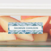 Niedlich Dinosaur Blue Individuelle Name Labels Etiketten (Befestigt)