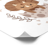 Niedlich Dinosaur Boho Baby Dusche Gefallen Zeiche Poster (Ecke)