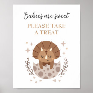 Niedlich Dinosaur Boho Baby Dusche Gefallen Zeiche Poster