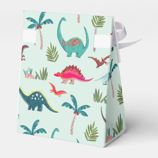 Niedlich Dinosaur Boy Babydusche Danke Geschenkschachtel (Rückseite)