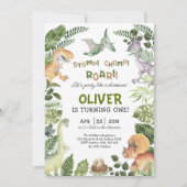 Niedlich Dinosaur Boy Birthday Jurassic Dino Party Einladung (Vorderseite)