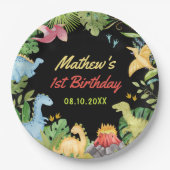 Niedlich Dinosaur Boy Erste Geburtstagsparty Pappteller (Vorderseite)