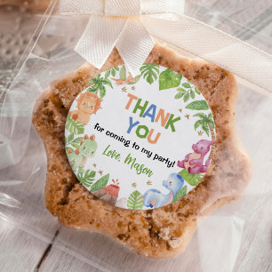 Niedlich Dinosaur Boy Geburtstagsparty Runder Aufkleber