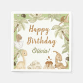 Niedlich Dinosaur Boy Geburtstagsparty Serviette (Vorderseite)