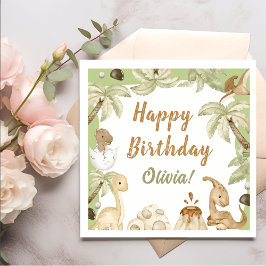 Niedlich Dinosaur Boy Geburtstagsparty Serviette