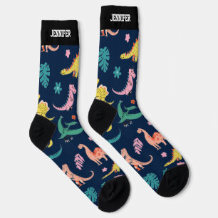Niedlich Dinosaur Cartoon Muster Dino Lover Socken