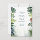 Niedlich Dinosaur Cool Dino Kinderdusche Dankeskarte (Rückseite)