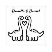 Niedlich Dinosaur Couple Briefmarke Gummistempel (Prägung)