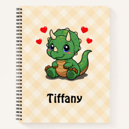 Niedlich Dinosaur Deluxe Notebook - Name hinzufüge Notizblock