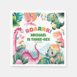 Niedlich Dinosaur Dig Prähistorische Kinder 3. Geb Serviette