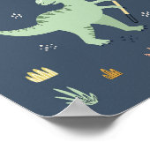 Niedlich Dinosaur-Dig-Zeichen Poster (Ecke)