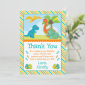 Niedlich Dinosaur Friends Kindergeburtstag Dankeskarte (Stehend Vorderseite)