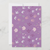 Niedlich Dinosaur Geburtstag Einladung Mädchen Whi (Rückseite)