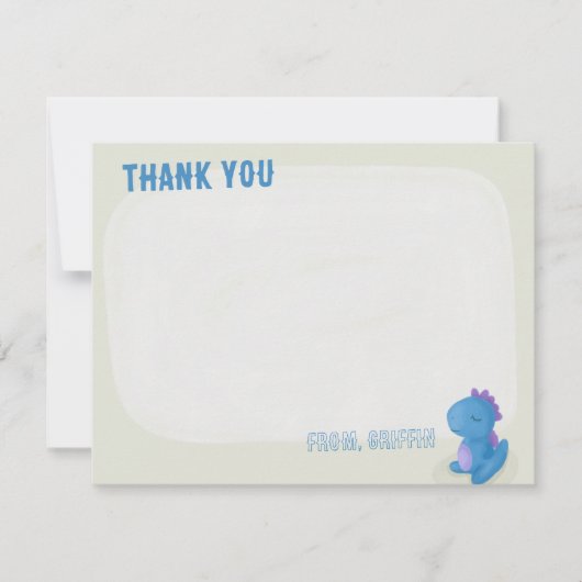 Niedlich Dinosaur Geburtstag Vielen Dank Karten (Vorderseite)