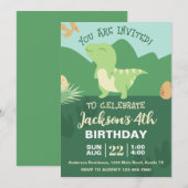 Niedlich Dinosaur Geburtstagsparty Einladung (Vorne/Hinten)