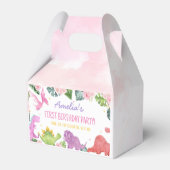 Niedlich Dinosaur Girl Birthday Gevor Box Geschenkschachtel (Rückseite)