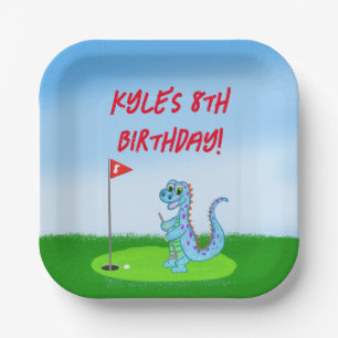 Niedlich Dinosaur Golf ThemenKindergeburtstag Napk Pappteller