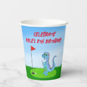 Niedlich Dinosaur Golf ThemenKindergeburtstag Pappbecher (Rückseite)