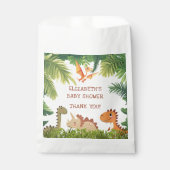 Niedlich Dinosaur Greenery Baby Dusche Geschenktütchen (Vorderseite)