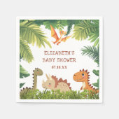 Niedlich Dinosaur Greenery Baby Dusche Serviette (Vorderseite)