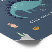 Niedlich Dinosaur Guestbook-Zeichen Poster (Ecke)