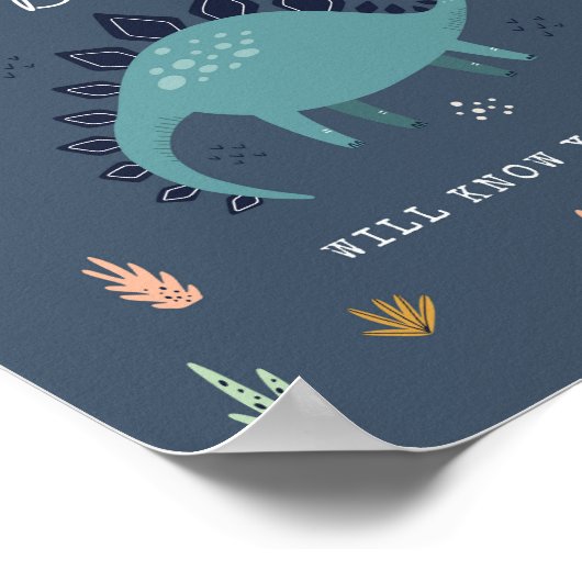 Niedlich Dinosaur Guestbook-Zeichen Poster (Ecke)