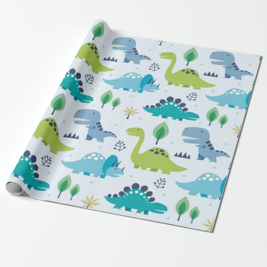 Niedlich Dinosaur Kids Pattern Geschenkpapier (Ungerollt)