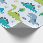 Niedlich Dinosaur Kids Pattern Geschenkpapier (Ecke)