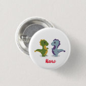 Niedlich Dinosaur Pair Thunder_Cove Button (Vorne & Hinten)