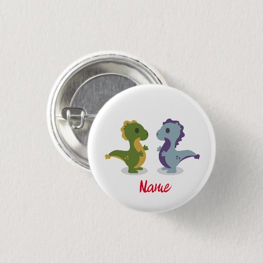 Niedlich Dinosaur Pair Thunder_Cove Button (Vorne & Hinten)