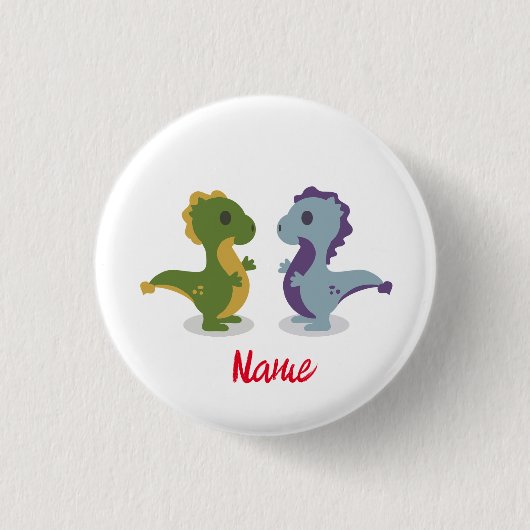 Niedlich Dinosaur Pair Thunder_Cove Button (Vorderseite)