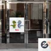 Niedlich Dinosaur Pair Thunder_Cove Fensteraufkleber (Büro Tür)