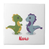Niedlich Dinosaur Pair Thunder_Cove Fliese (Vorderseite)