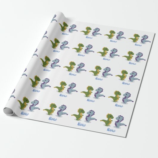 Niedlich Dinosaur Pair Thunder_Cove Geschenkpapier (Ungerollt)