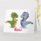 Niedlich Dinosaur Pair Thunder_Cove Karte (Gelbe Blume)