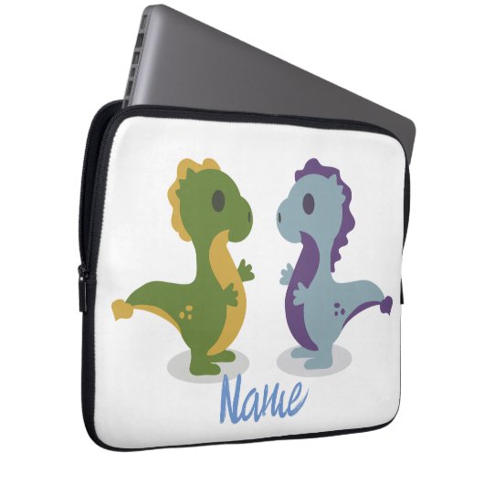 Niedlich Dinosaur Pair Thunder_Cove Laptopschutzhülle (Vorne Rechts)