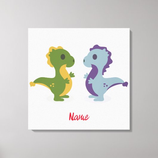 Niedlich Dinosaur Pair Thunder_Cove Leinwanddruck (Vorderseite)