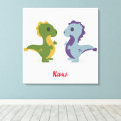 Niedlich Dinosaur Pair Thunder_Cove Leinwanddruck (Insitu (Holzboden))