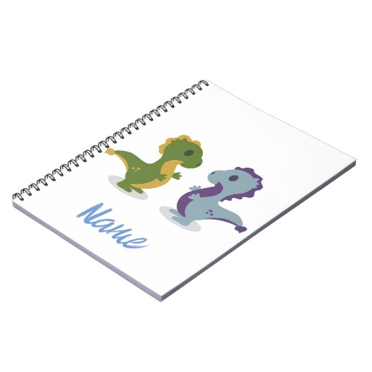 Niedlich Dinosaur Pair Thunder_Cove Notizblock (Linke Seite)