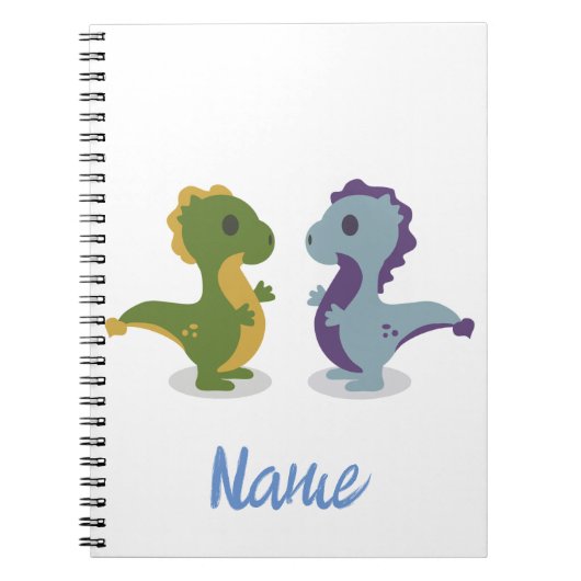 Niedlich Dinosaur Pair Thunder_Cove Notizblock (Vorderseite)
