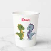 Niedlich Dinosaur Pair Thunder_Cove Pappbecher (Rückseite)