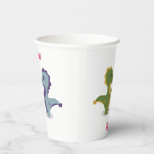 Niedlich Dinosaur Pair Thunder_Cove Pappbecher (Rechts)