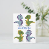 Niedlich Dinosaur Pair Thunder_Cove Postkarte (Stehend Vorderseite)