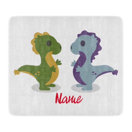 Niedlich Dinosaur Pair Thunder_Cove Schneidebrett (Vorderseite)