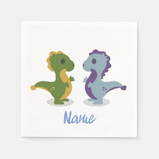 Niedlich Dinosaur Pair Thunder_Cove Serviette (Vorderseite)