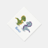 Niedlich Dinosaur Pair Thunder_Cove Serviette (Ecke)