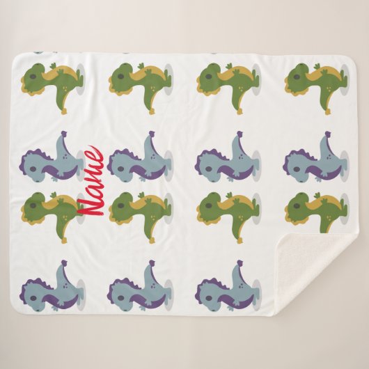 Niedlich Dinosaur Pair Thunder_Cove Sherpadecke (Vorderseite (Horizontal))