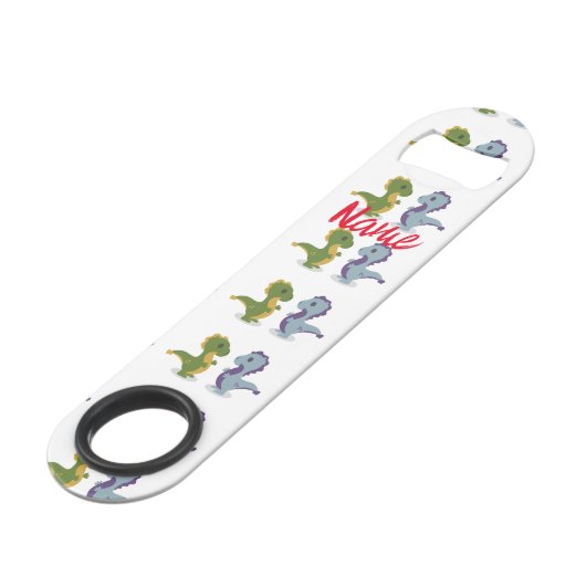 Niedlich Dinosaur Pair Thunder_Cove Speed Flaschenöffner (Vorderseite Schrägansicht)