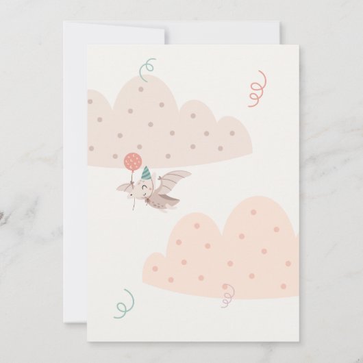 Niedlich Dinosaur Party Tiere Kindergeburtstag Einladung (Rückseite)